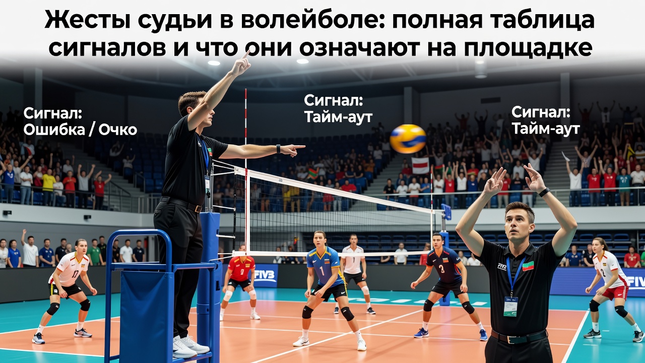 Жесты судьи в волейболе: полная таблица сигналов и что они означают на площадке