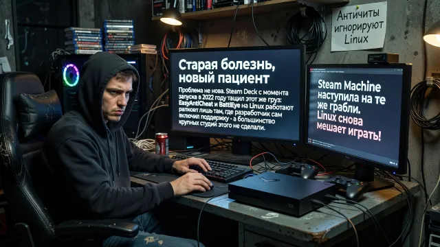 Steam Machine наступила на те же грабли. Linux снова мешает играть!